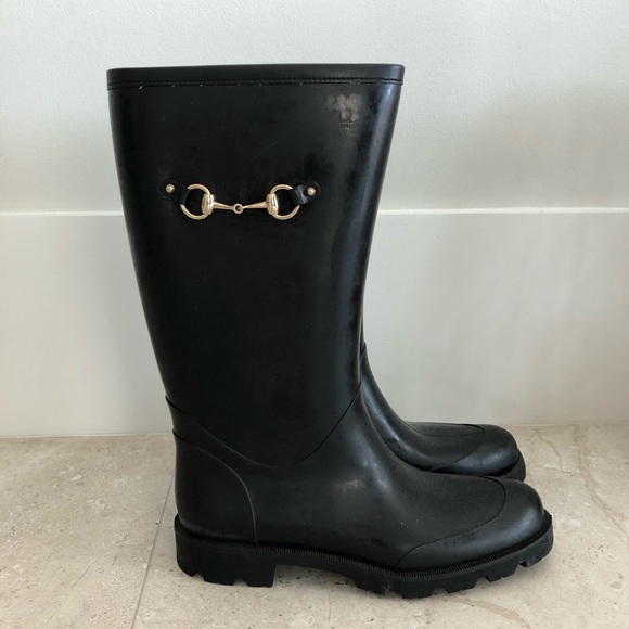 Gucci Black Rubber Rainboot size 41 - Picture 1 of 8